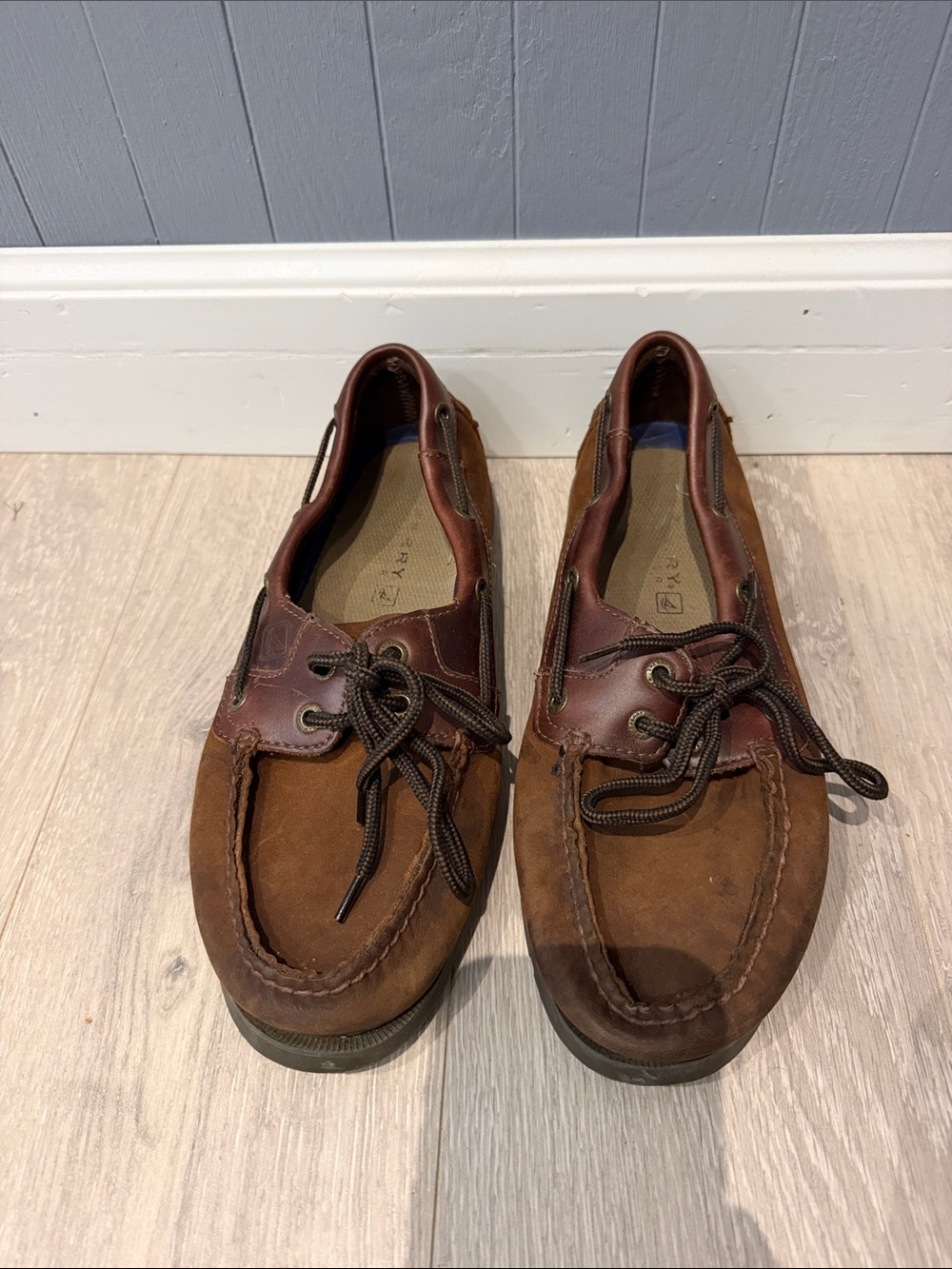 Sperry Men's Two-Tone Brown Leather & Suede Boat Shoes
